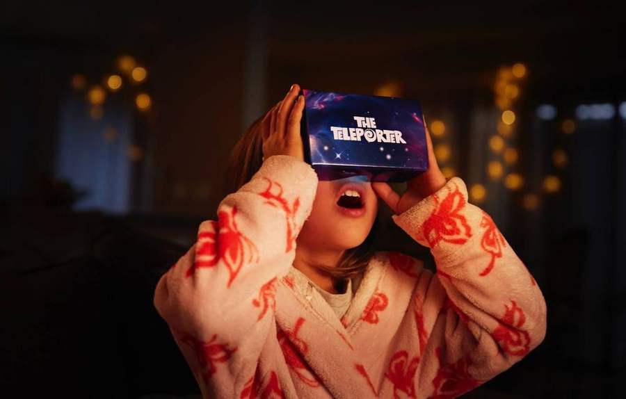 Children using Google Cardboard VR in a classroom